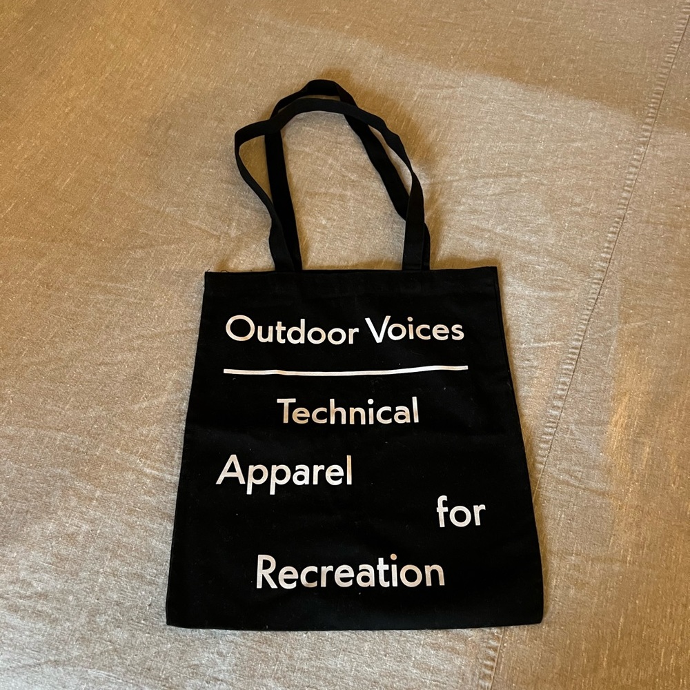 Outdoor Voices “New York” black tote bag
